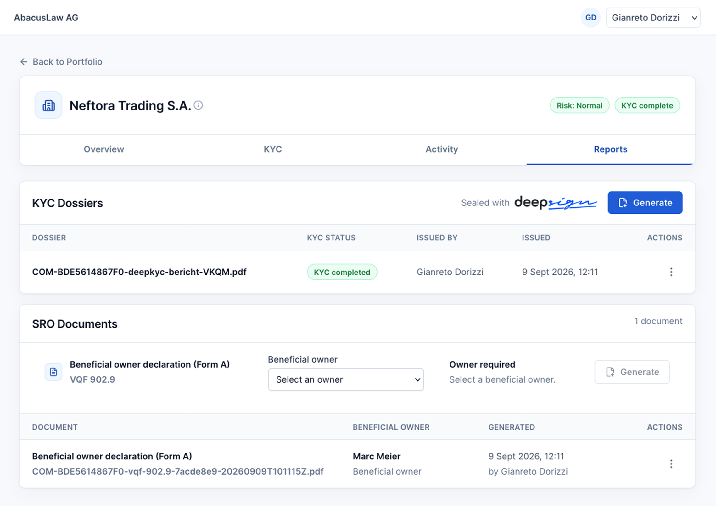 Document the review in one report